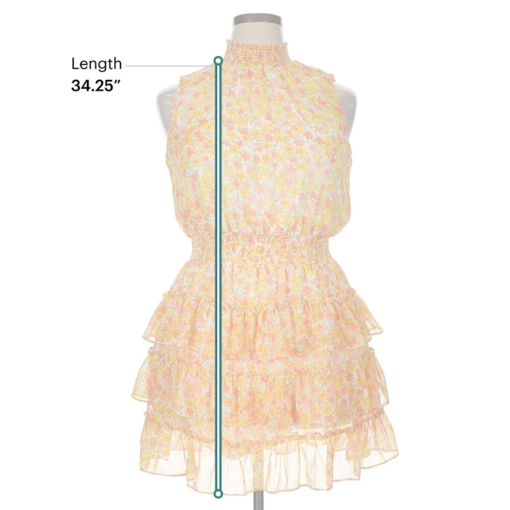 1.State Women's Sleeveless Floral Smocked Tiered Mini Dress - Size X Large - Picture 8 of 10